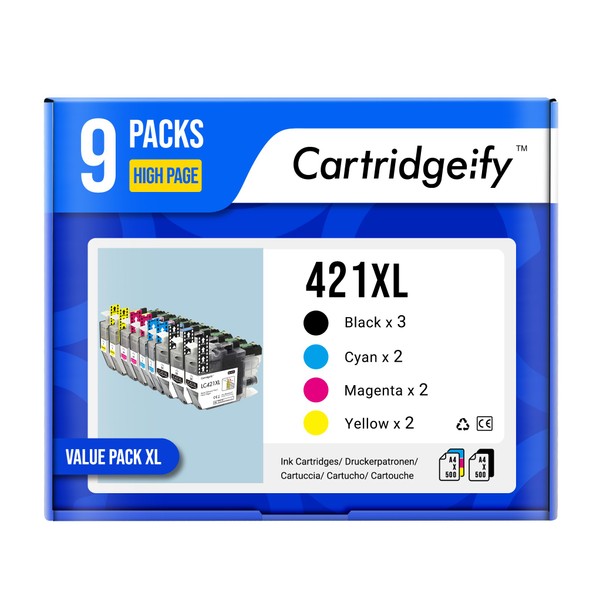 Cartridgeify LC421XL LC-421XLVAL Printer Cartridges Compatible with Brother LC-421 LC421XL