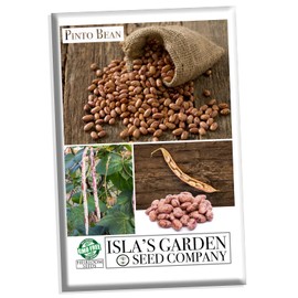 Pinto Bean Seeds (Phaseolus vulgaris) – 30+ Non-GMO Heirloom Seeds by Isla’s Garden Seeds, Nutritious & Flavorful Beans, Great for Soups, Stews & Homemade Dishes, Easy to Grow Garden Favorite, Gift