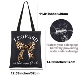 JNIAP Leopard Tote Bag, Leopard Print, Large (14" x 12" 0.47"), Water-Resistant, Lightweight, Women's Fashion Tote Bag