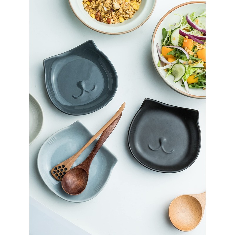 Miamolo Spoon Rest for Stove Top, 5.12 Inches Ceramic Spoon
