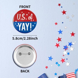 12 Pcs American Flag Theme Lapel Pins,Independence Day USA Flag Brooch Pins Patriotic Round Badges for Veterans Day 4th of July Memorial Day Pins Decoration Sports Event Souvenir Gifts Supplies