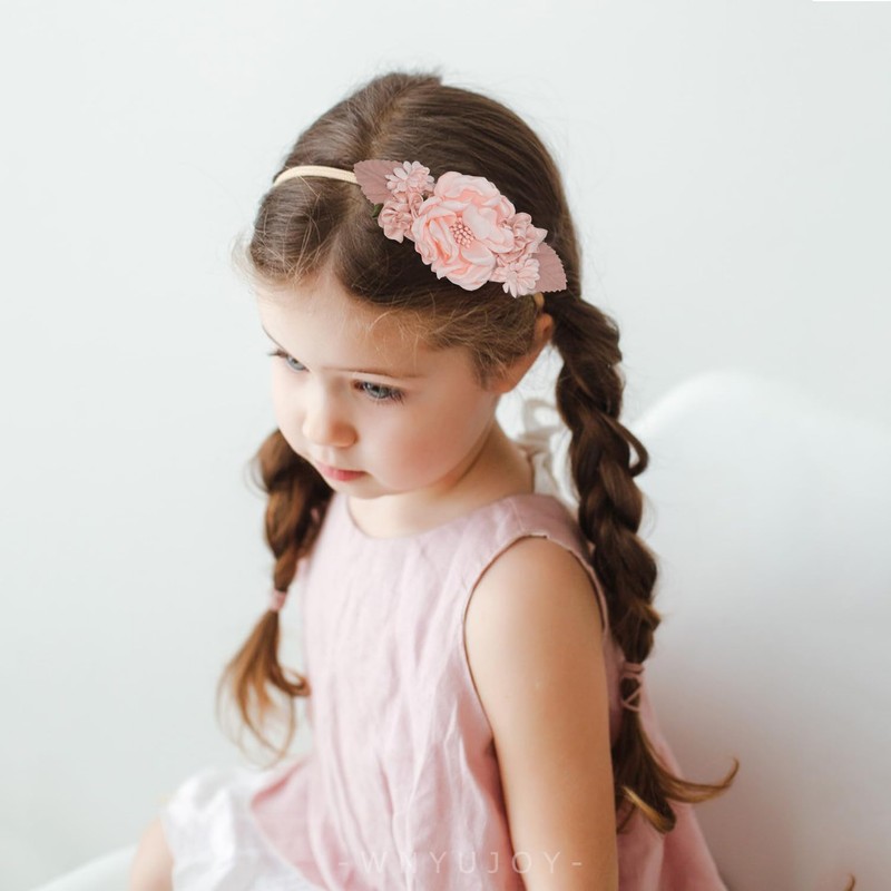 WNYUJOY Baby Girl Floral Headbands Nylon Flower Hairbands 3pcs Hair