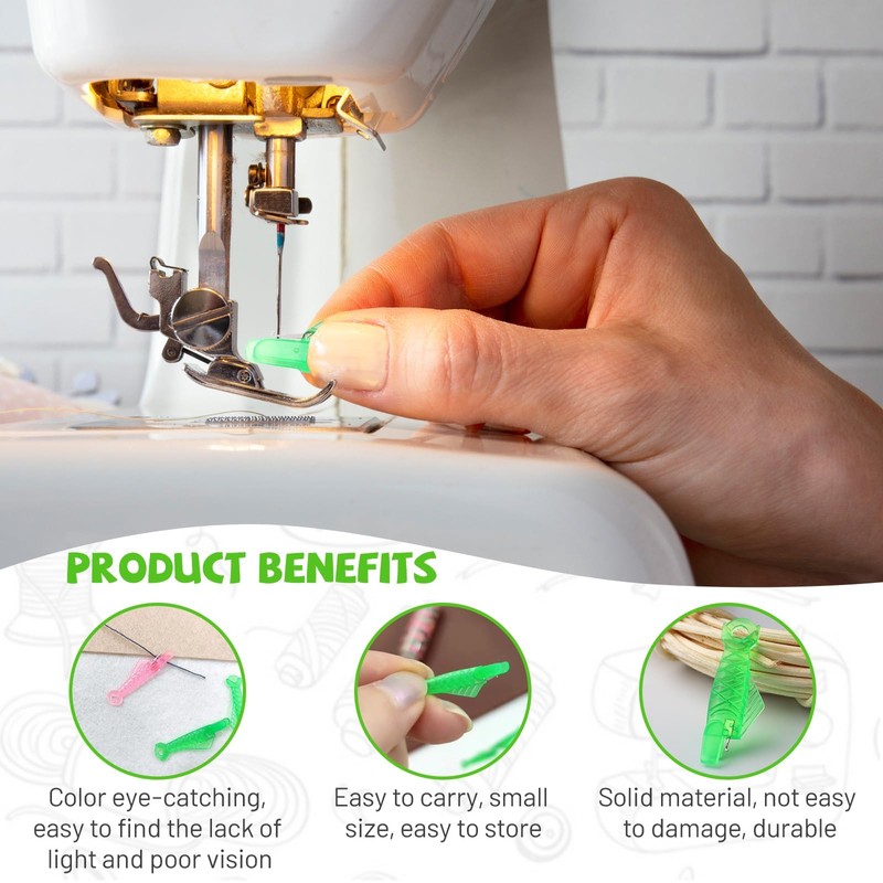 Fish Mouth Sewing Machine Needle Threader, 20Pcs Elderly Guide Needle