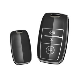 KUNIO Key Case Suitable for Kia Sportage Rio NIRO Sorento Stonic Ceed 2 Picanto GT Line Picanto X-line Soul K3 KX3 Keyless Key Cover TPU Key Box 3 Buttons C Black