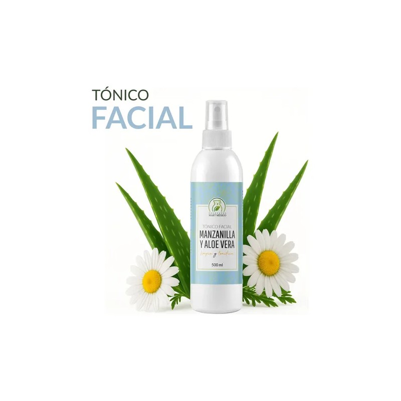 Tónico Facial De Manzanilla & Aloe Vera Calmante (500ml)