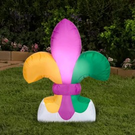 Unspecified Mardi Gras Fleur-De-Lis Airblown Yard Inflatable, 35.83 in New Orleans Purple