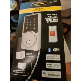 Defiant New Defiant Square Satin Nickel Smart Wi-Fi Deadbolt Powered - 1007 769 039