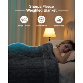 Super Fuzzy Soft Sherpa Fleece Weighted Blanket, 15 lbs Dual Sided Fluffy Heavy Weighted Blankets for Adults - No Bunching with Double Layers of Soft Inner Lining (48"x 72", 15 Pounds)