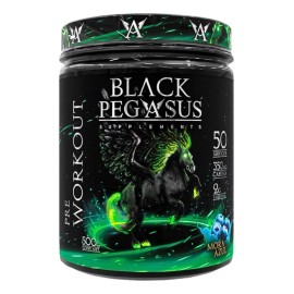 Pre Entreno Óxido Nítrico Black Pegasus Sabor Mora Azul 500g 50 Servicios Con Cafeína Y L-citrulina