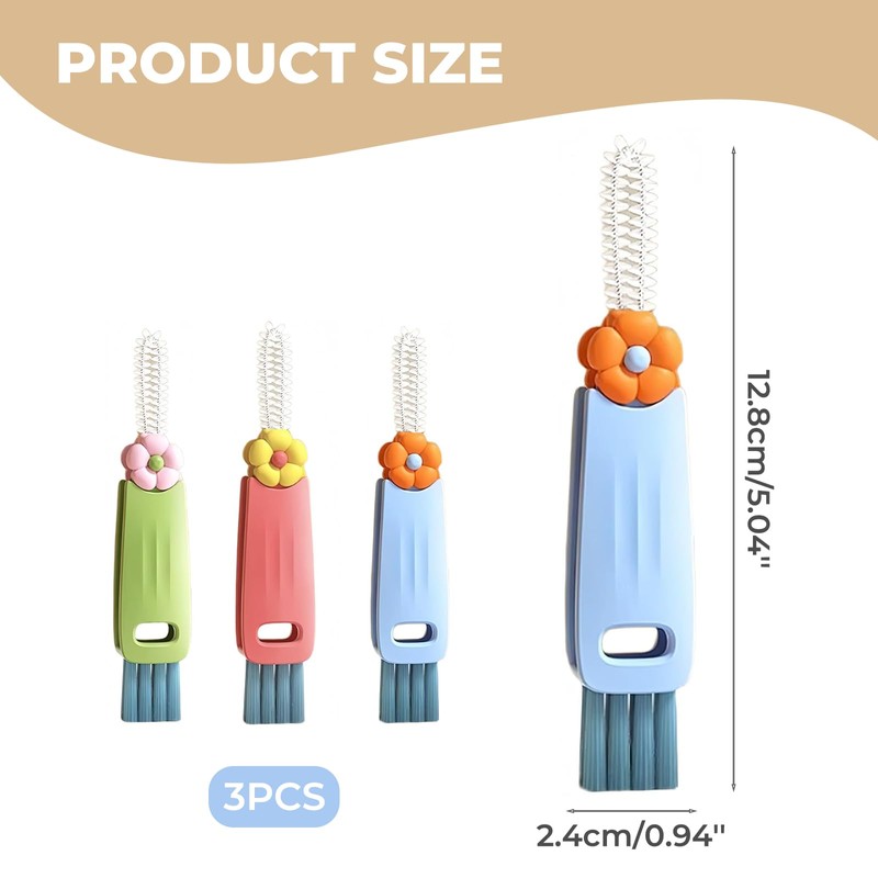 3 PCS 3 in 1 Cup Lid Gap Cleaning Brush,