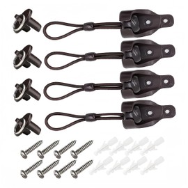 Generic Sunshade Parts Bungee Kit and End Cap for Coolaroo Outdoor External Roller Blind,Roller Up Blinds and Canopy/Pergola Covers(2 Sets, Brown