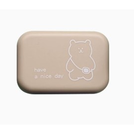 ASEANAO Contact Lens Case, Portable Cute Eye Contacts Colored Lenses Applicator Remover Tool Kit with Mirror Solution Bottle for Travel Daily Outdoor (Cream)