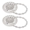 2Pcs Magnetic Curtain Tiebacks Stainless Steel Sparkling Crystal Flower Curtain