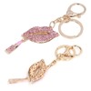 Rhinestone Keychain Red Lip Shape Bag Purse Key Ring Decorative