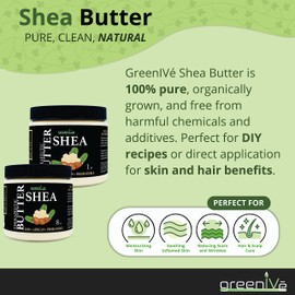 GreenIVe GreenIVe Shea Butter Raw 100% Pure Organically Grown Ivory Shea for Moisturizing or DIY Butters, Lotions, Soaps.