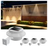 4 Pack White Bright Solar Powered Gutter Mounted Lights Outdoor