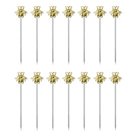 LD-YUNJIA Stainless Steel Cocktail Toothpicks,Bees Cocktail Picks for Bar Barbecue Fruit, Bloody Mary Drink Sticks 14 PCS