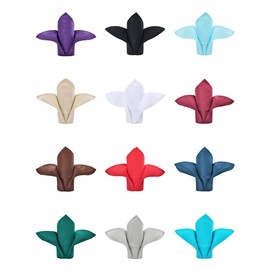 Cieltown Polyester Cloth Napkins Set of 24, Solid Washable Fabric Napkins 2-Dozen, Perfect for Weddings, Parties, Holiday Dinnerv (20 x 20-Inch, Navy Blue)