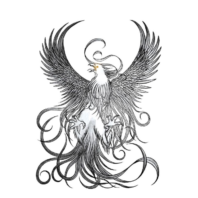2 Sheets Dragon Tattoo Phoenix Tattoo Temporary Tattoo Arm Tattoo