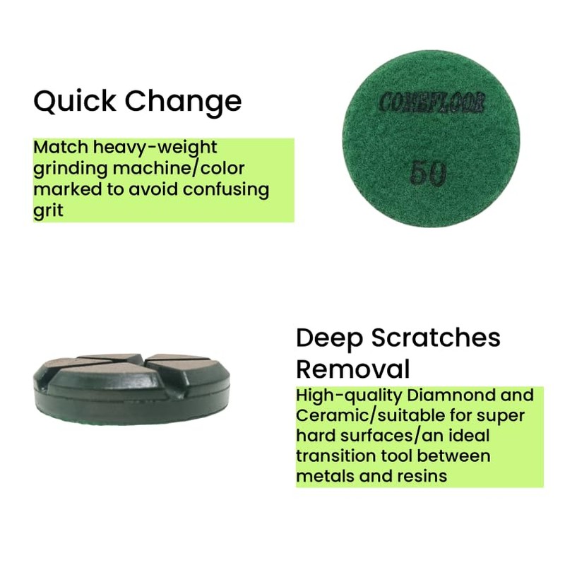 Hybrid Ceramic Transitional Diamond Polishing Pucks for Concrete Terrazzo Floor,