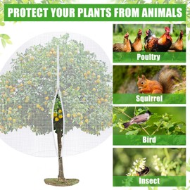Vincreem 2 Pcs 12 x 12 ft Large Fruit Tree Netting Bags Garden Plant Protector with Zipper and Drawstring Blueberry Bushes Netting Covers Plant Protection Mesh Net Bags from Insect Bug Cicada