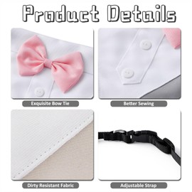 BT Bear Dog Tuxedo Bandana Collar,Pet Bowtie Collar Adjustable with Bow Neck Scarf for Medium Large Dogs Weddings Birthdays Parties- Beige,L