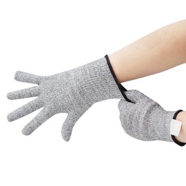 Blade Resistant Gloves, Work Gloves, Anti-Cut, Anti-Slip, Cut Prevention, Disaster Prevention, Gardening, Mowing, Cooking, DIY Carpenter, Safety Protection, 8.7 inches (22 cm), Gray