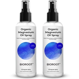 Pure Magnesium Oil Spray 8oz 2 Pack Fast Absorbent, 100% Organic Magesium Oil, Promotes Calm Sleep and Relaxation, Magnesium Spray for Feet, Sleep, and Body