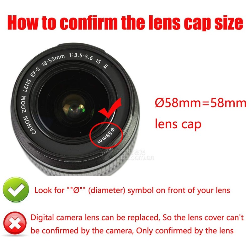 58mm Tulip Flower Lens Hood & 58mm Lens Cap Compatible