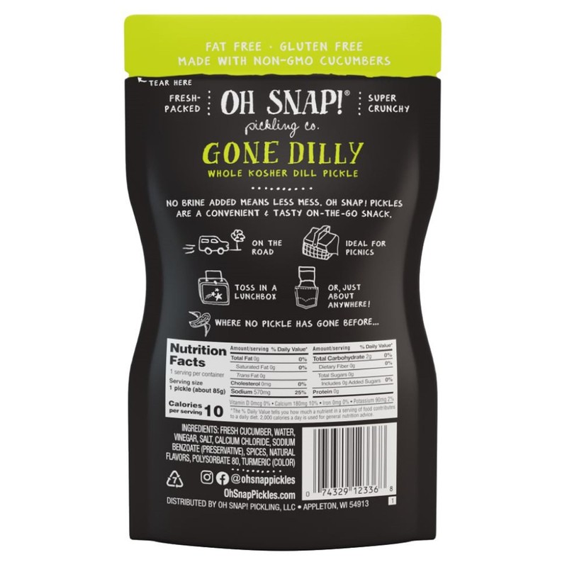 OH SNAP! Gone Dilly Whole Pickle (12 Pack) - Whole