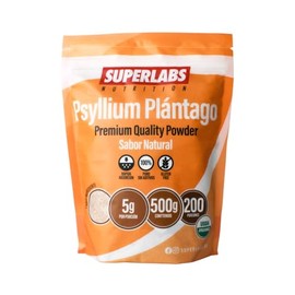 SUPERLABS NUTRITION Psyllium Plántago en polvo Calidad Premium | 500g 200 Servicios