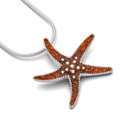 DUR P3428 Jewellery Pendant Star/Amber 925 Silver Rhodium-Plated, Sterling Silver, No Gemstone