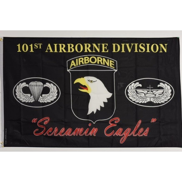 mws Black Army 101St Airborne Division Screamin Eagles Flag 3 X 5 House Banner Grommets Double Stitched Fade Resistant Premium Quality