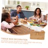 GLEAVI Multi Functional Rattan Woven Tissue Holder Elegant Tissue Organizing