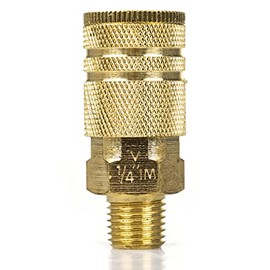 Industrial Style 1/4" NPT 1/4" Body Air Compressor Quick Coupler 6 Ball Bearing