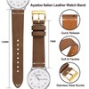 Ayadoo 20mm Italian Leather Watch Band,Retro Quick Release Brown Leather