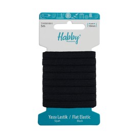 Habby Accessories 5 m Elastic Band | Elastic Bands | Rubber Band | Elastic Band | Elastic Band Sewing | Flat | 10 mm | Black