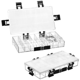 QWORK Paint Storage Palette Box with 24 Airtight Wells, Ideal for Watercolor, Gouache, Acrylic, and Oil Paints, Portable, Quality Plastic, Black & White Design