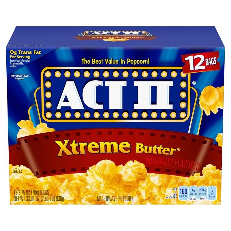 ACT II Xtreme Butter Microwave Popcorn, 12 ct, 33.01 2.75