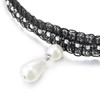 Womens Black Rhinestones and Pearls Choker Necklace with Charm Pendant
