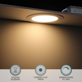 TORCHSTAR Basic Series 12-Pack 6 Inch Ultra-Thin LED Recessed Lighting with Junction Box, CRI90, Aluminum, 3000K Warm White, 5%-100% Dimmable Slim Recessed Downlight, 12W 1100LM, ETL and Energy Star