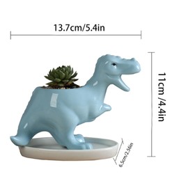 Eabdice Dinosaur Flower Pot, Dinosaur Succulent Pot, Dinosaur Ceramic Flower Pot, Suitable for Balconies, Gardens, Bookshelves, Flower Stand