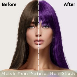 Instant Purple Hair Shampoo for Dark Hair - Coconut Hair Color Shampoo for Women & Men,500ML Hair Dye Shampoo 3 in 1, Easy to Use & long lasting Purple Hair Dye(Purple)