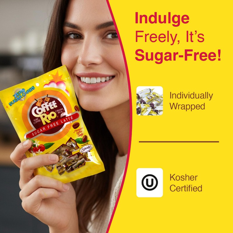 Coffee Rio Sugar Free Latté Coffee Candy, Pack of 4