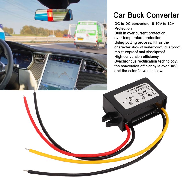 DC to DC Converter 18‑40V to 12V 3A 36W IP68