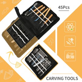 Kit de herramientas de talla, 46 piezas de cincel de cocina set, kit de tallado para verduras, frutas, alimentos, pelar culinario, tallar, esculpir, herramientas de modelado