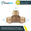 SharkBite 1/2 Inch Tee, Push to Connect Brass Plumbing Fitting,