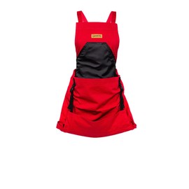 Grampa's Garden Apron - Cross Back Gardening Apron With Pockets For Women & Men | Harvest Apron with Large Kangaroo Pouch (Red)