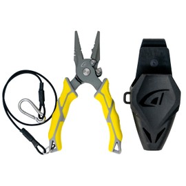 danco Carbon Steel 6.5" Fishing Pliers with Sheath, Line Cutter, Corrosion-Resistant, Saltwater & Freshwater Safe