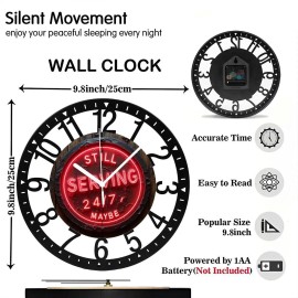 25cm Circular Iron Wall Clock with a Space Shuttlesheet size: 10 inch, color: Black
